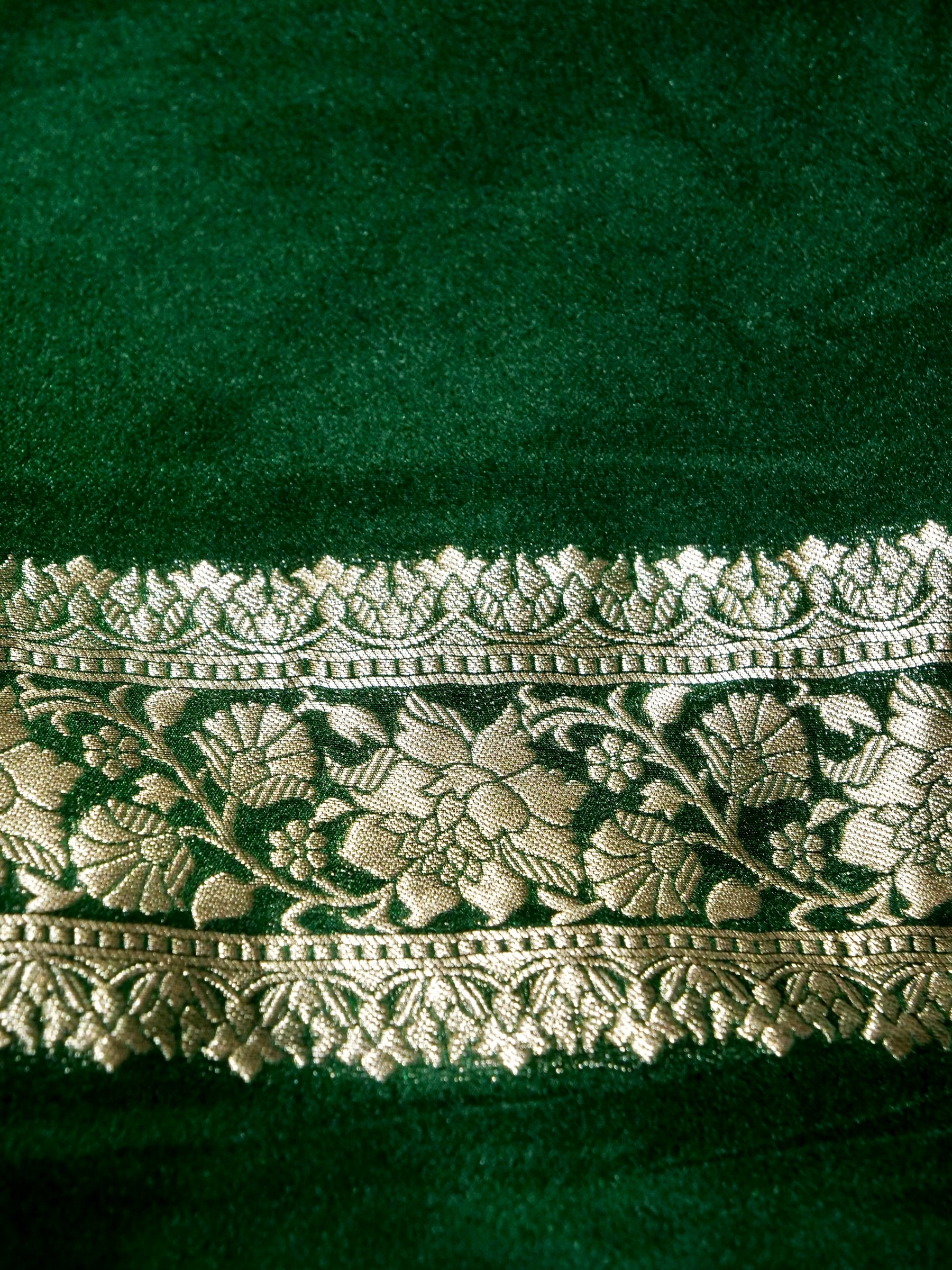 Lime Yellow Green Crepe Georgette Silk Saree with Bottle Green Border