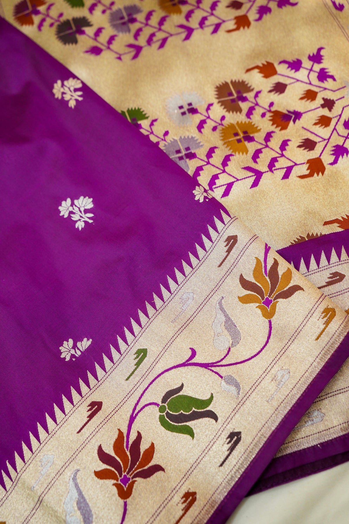Keshavi - Jamuni Paithani Silk Saree with Stitched Blouse