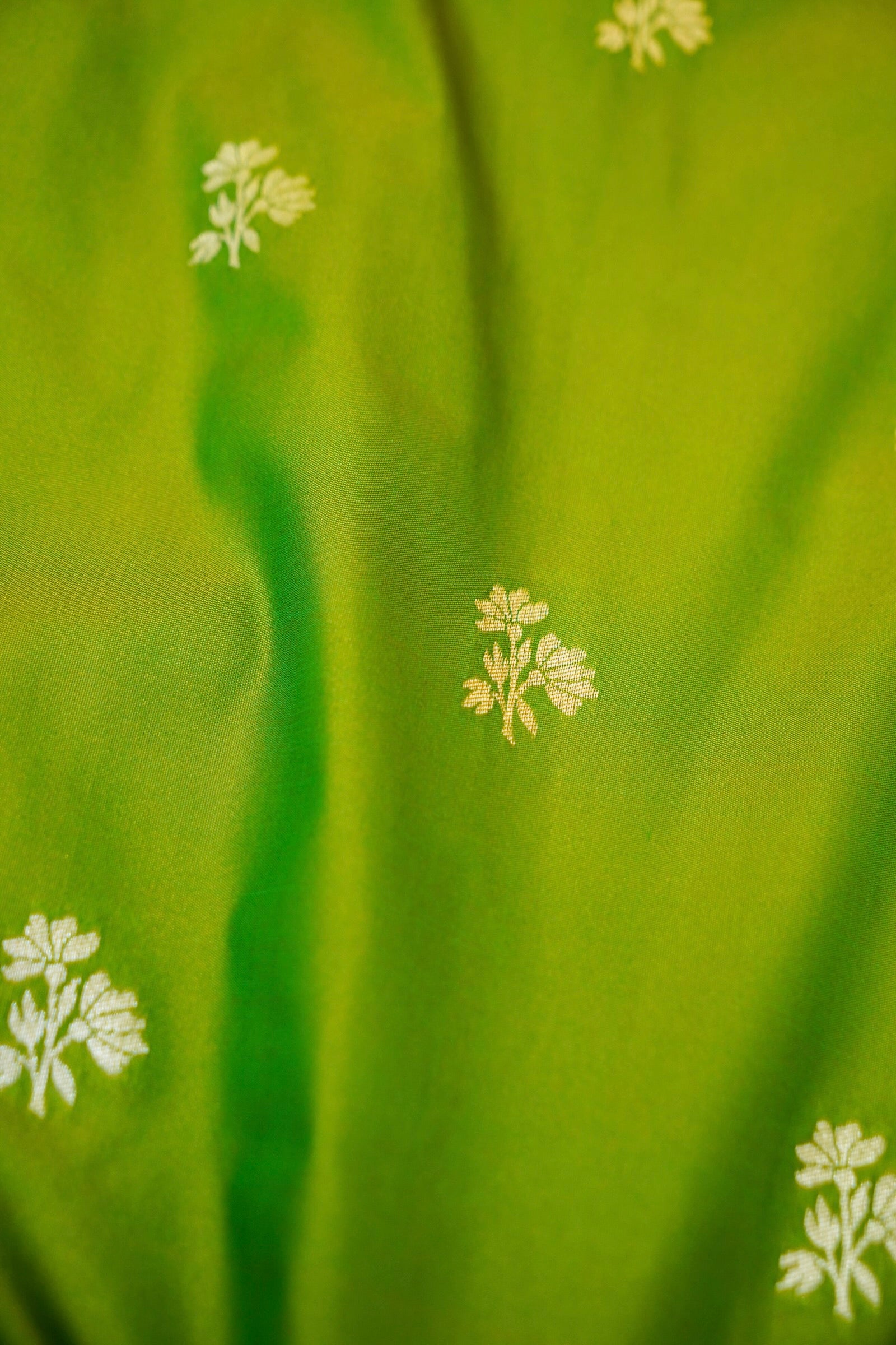 Keshavi - Parrot Green Paithani Silk Saree with Stitched Blouse