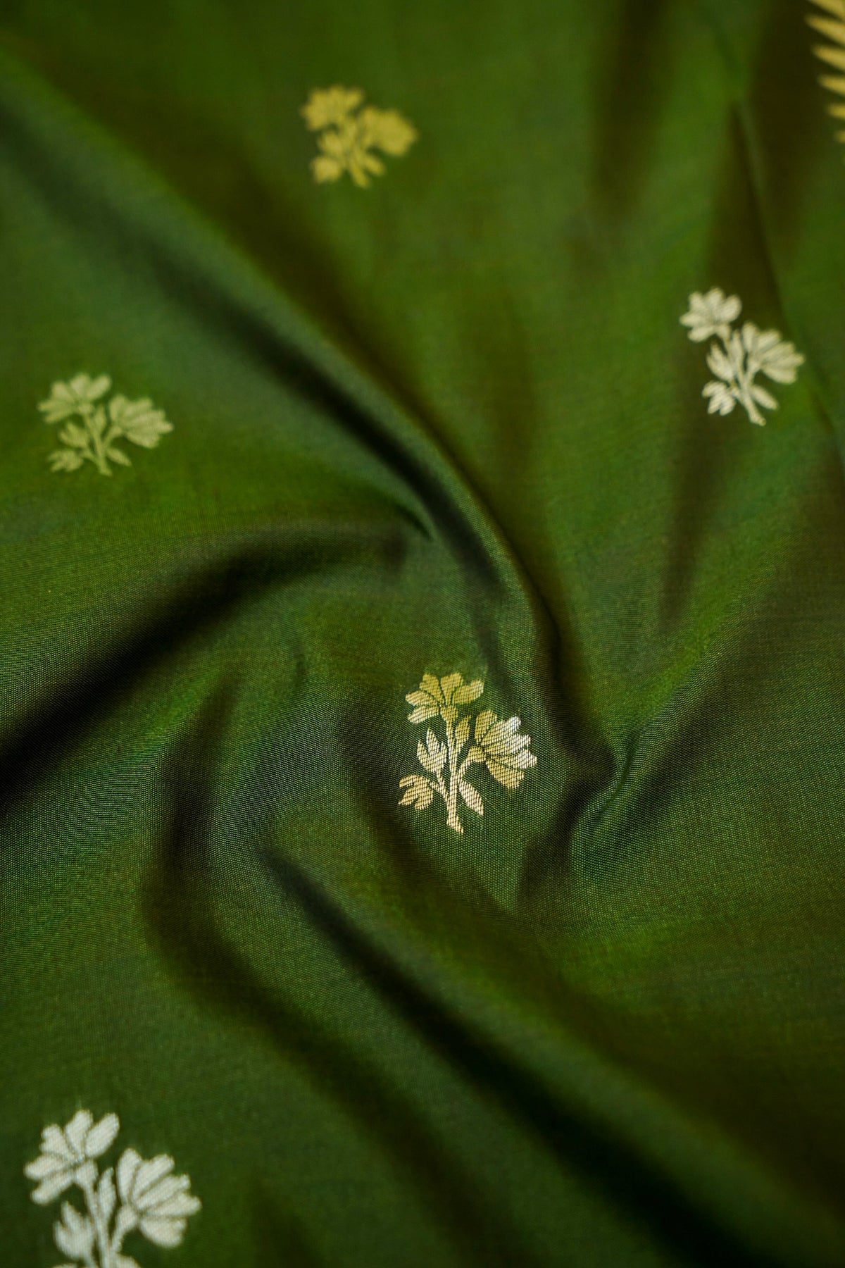 Keshavi - Bottle Green Paithani Silk Saree with Stitched Blouse