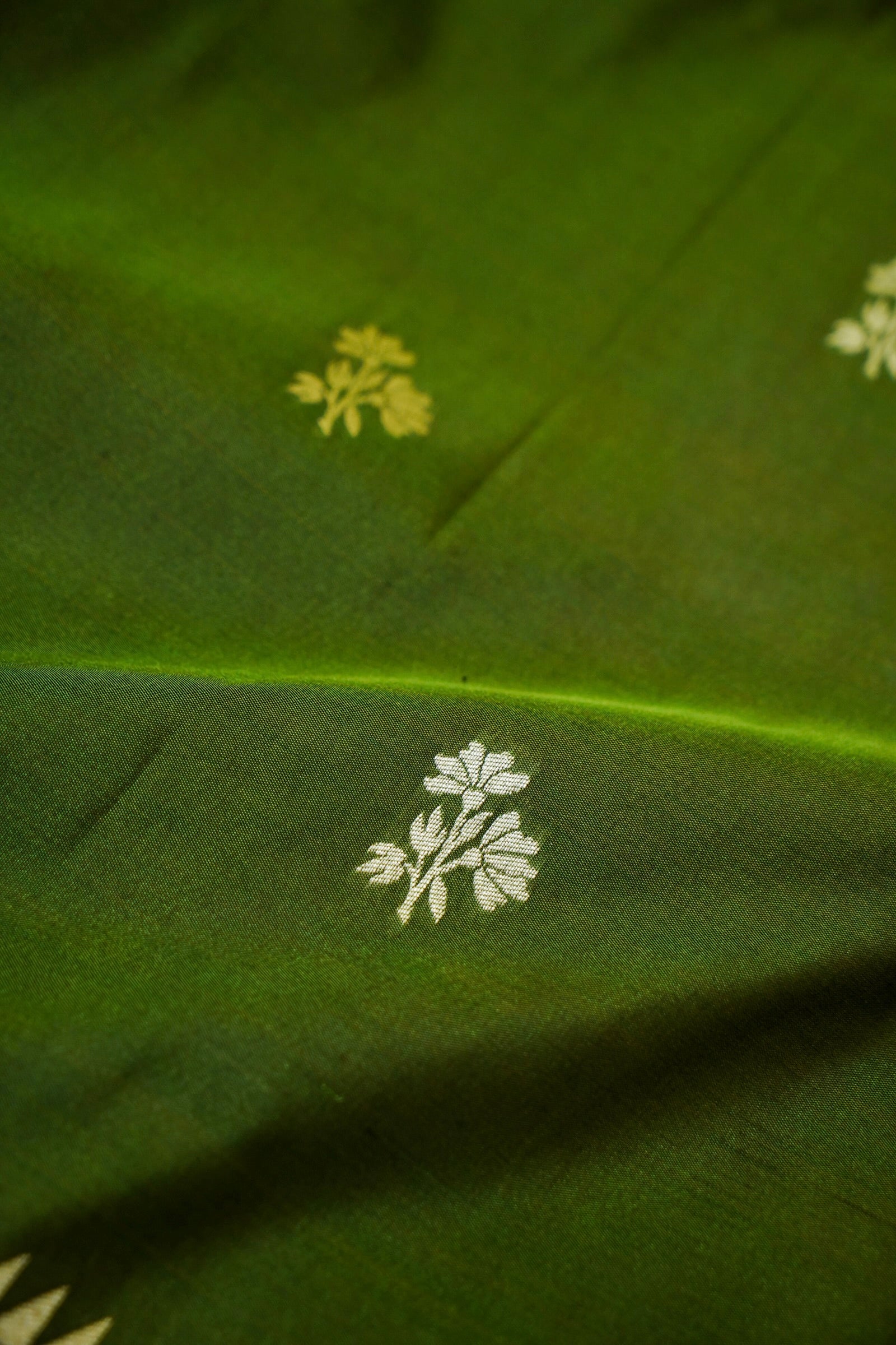 Keshavi - Bottle Green Paithani Silk Saree with Stitched Blouse
