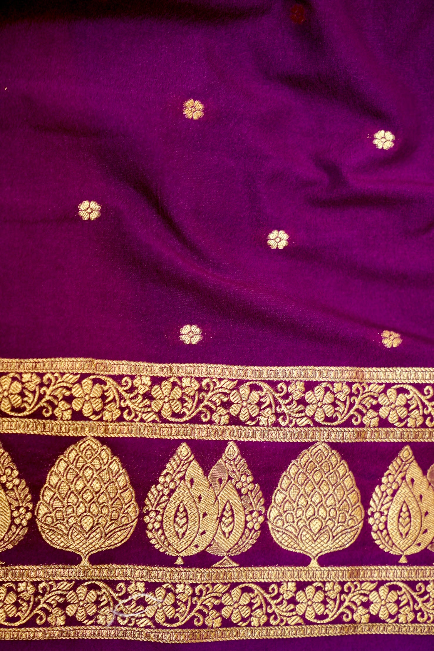 Light Blue Pure Crepe Silk Saree with Maroon Border
