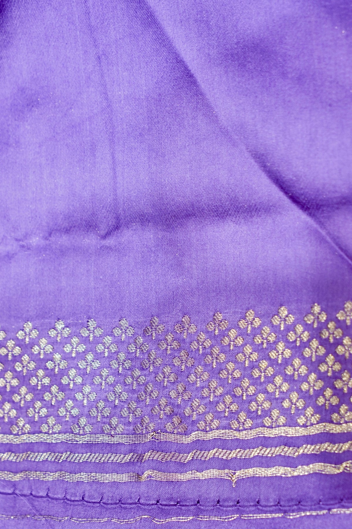 Pastel Purple Mashru Silk Saree with Silver Weave Border