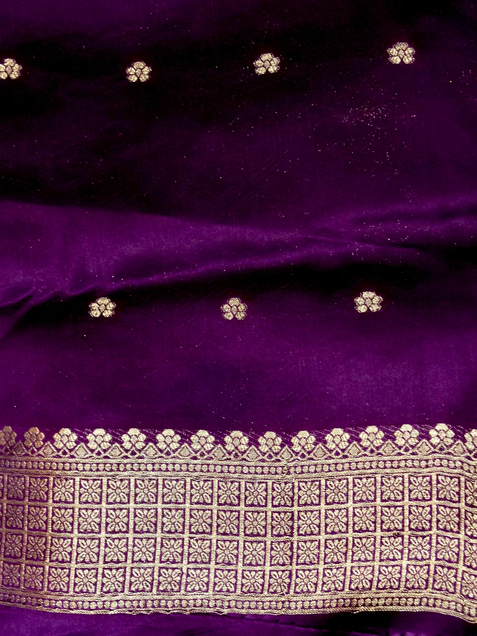 Sunset Symphony Ombré Mashru Silk Saree with Champagne Border