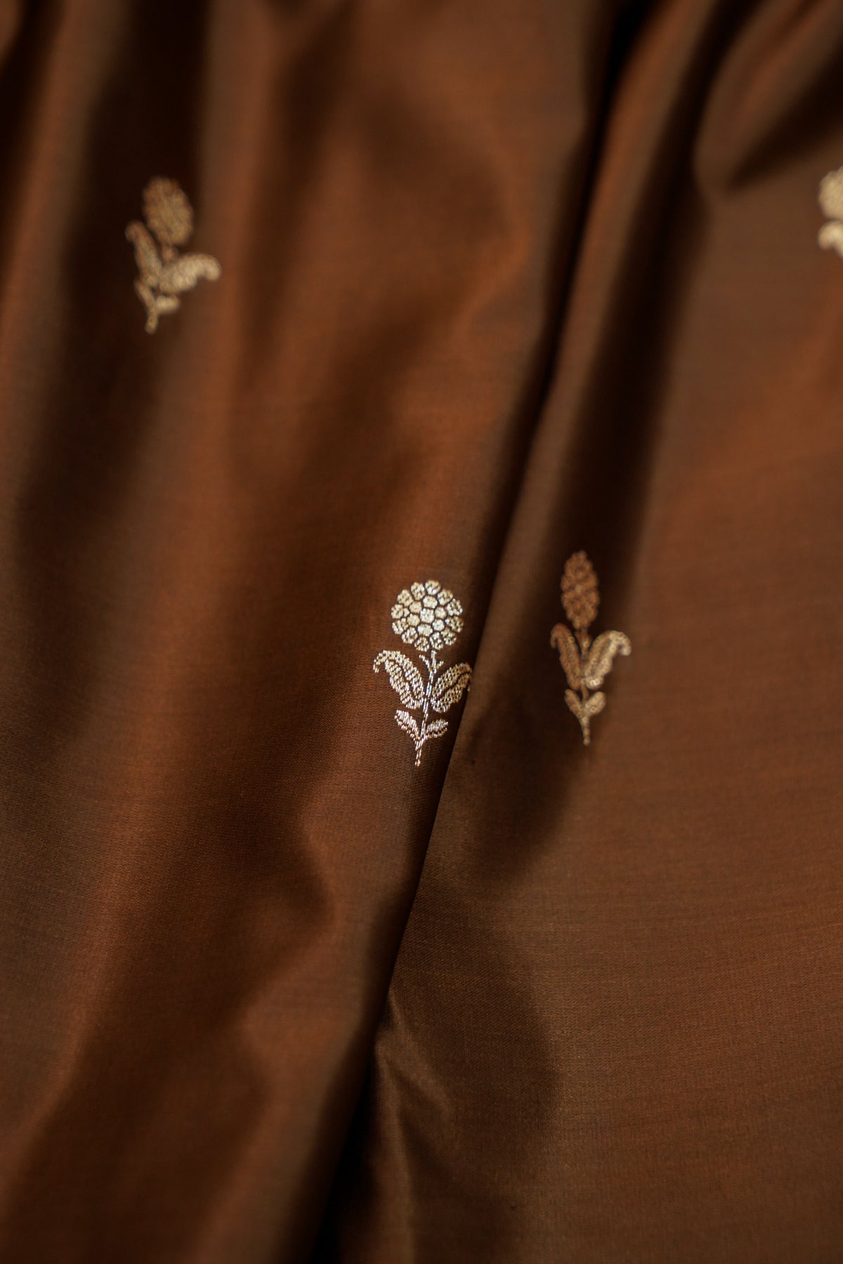 Shruti - Caramel Brown Pure Katan Silk Saree