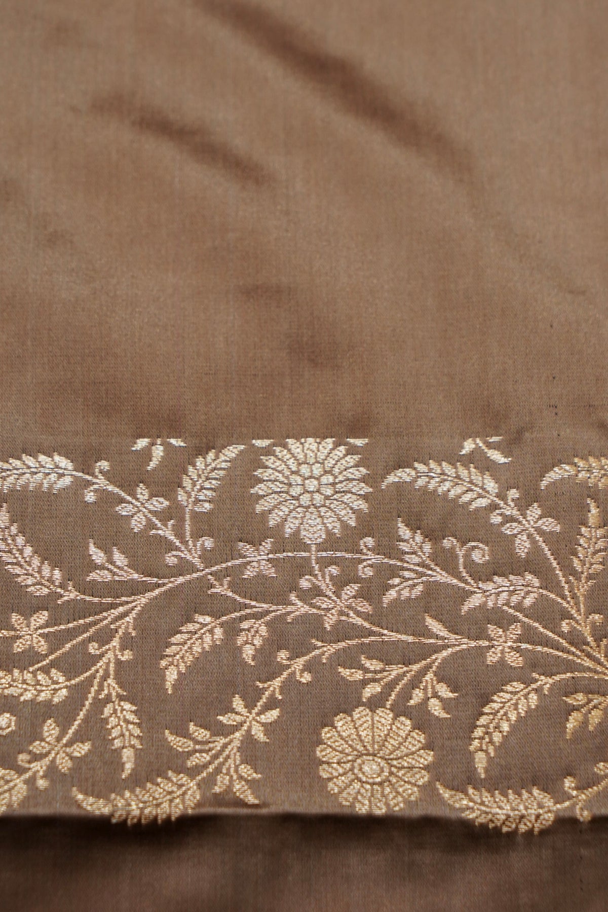 Shruti - Mocha Taupe Pure Katan Silk Saree