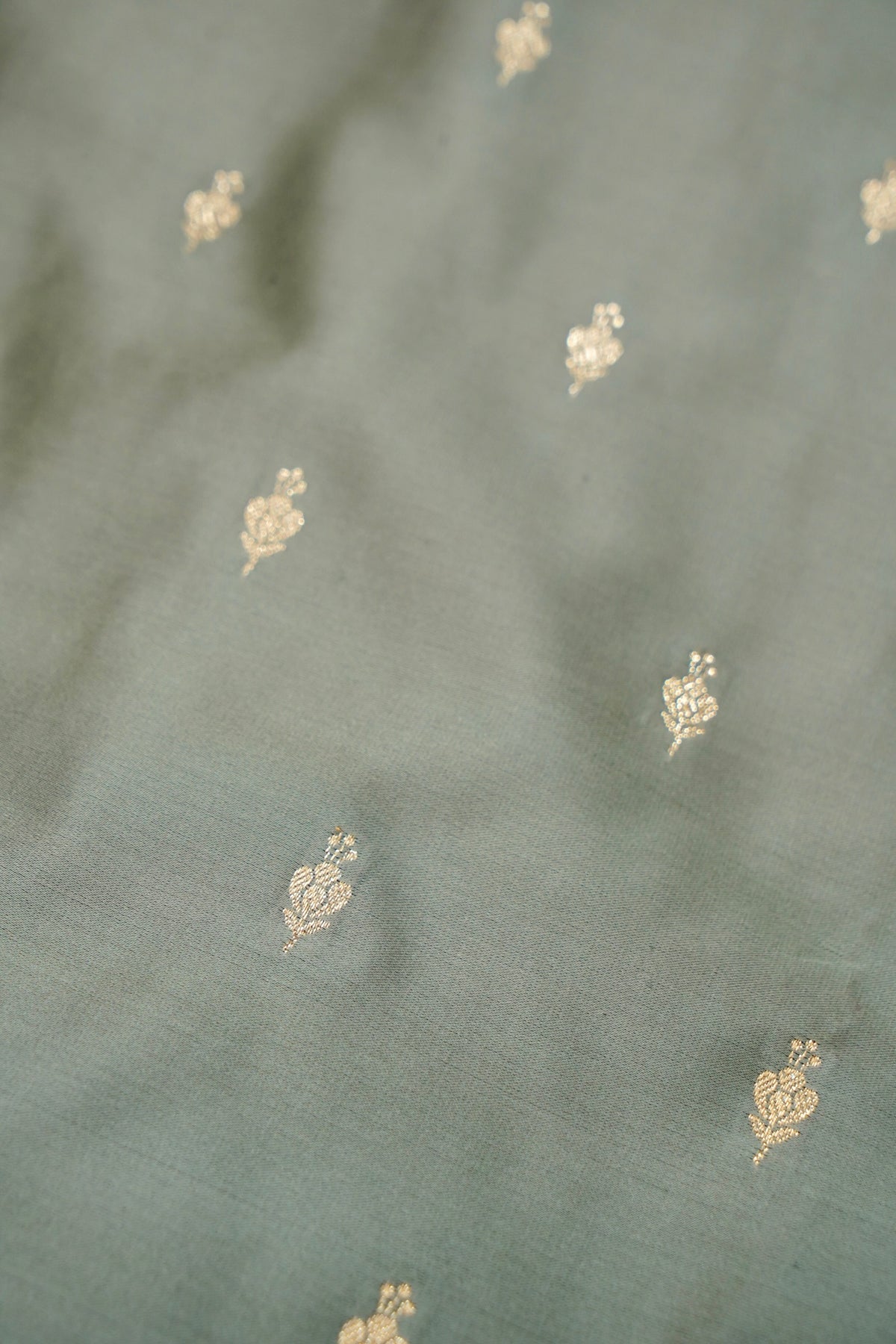 Kruti - Pure Katan Silk Saree in Sage Grey