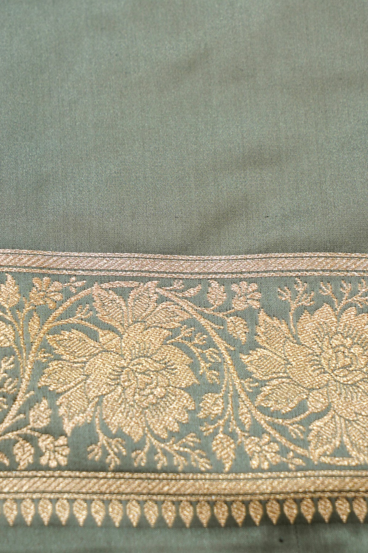 Kruti - Pure Katan Silk Saree in Sage Grey