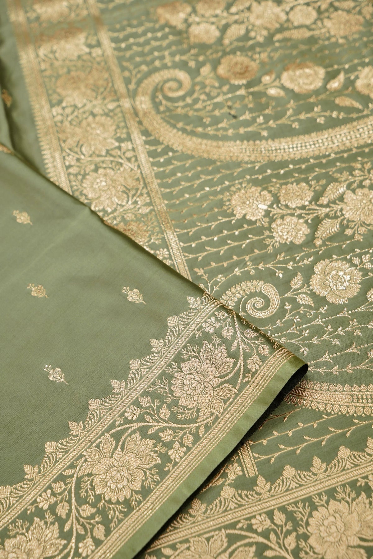 Kruti - Pure Katan Silk Saree in Pistachio Green