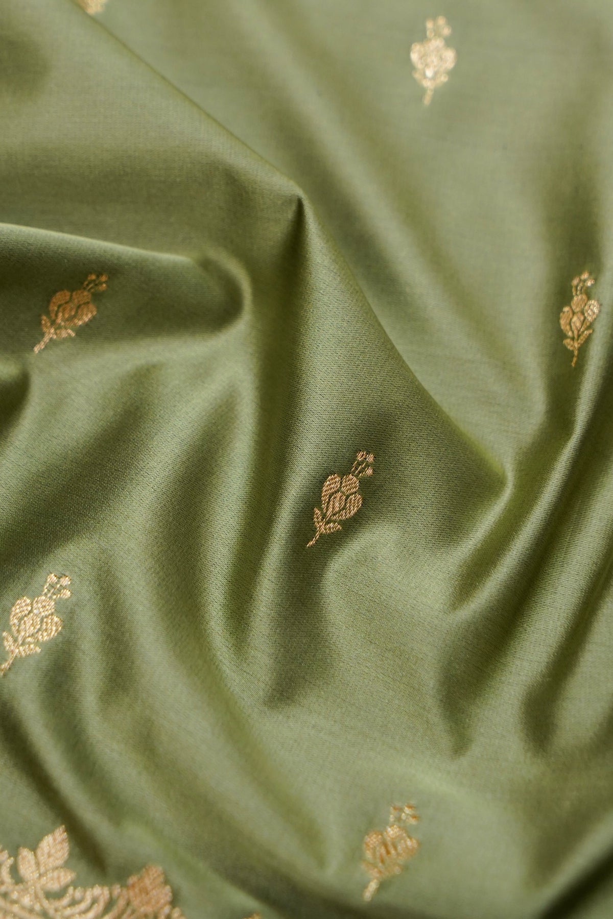 Kruti - Pure Katan Silk Saree in Pistachio Green