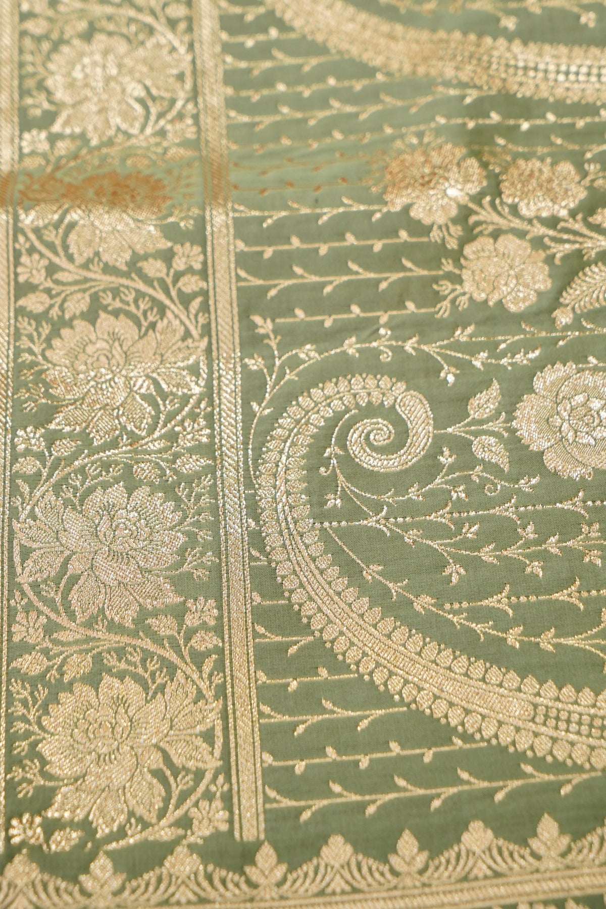 Kruti - Pure Katan Silk Saree in Pistachio Green