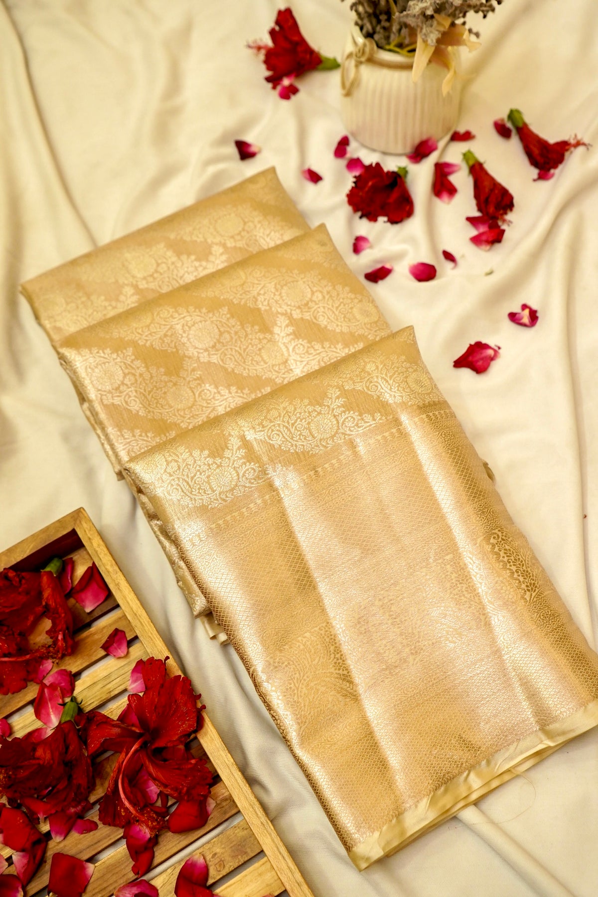 Maithili - Soft Gold Kanjivaram Tissue Silk Saree