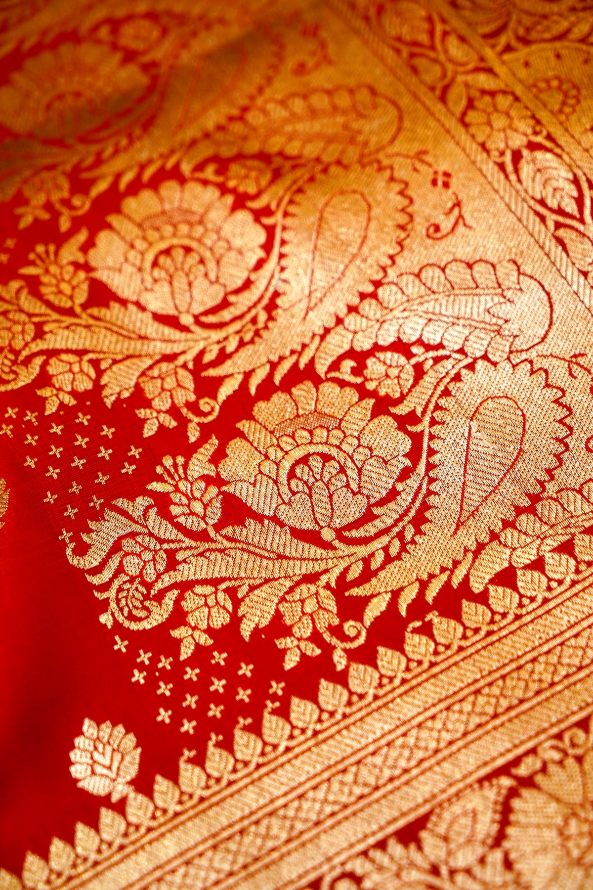 Royal Magenta-Red Banarasi Silk Saree with Golden Zari Weave