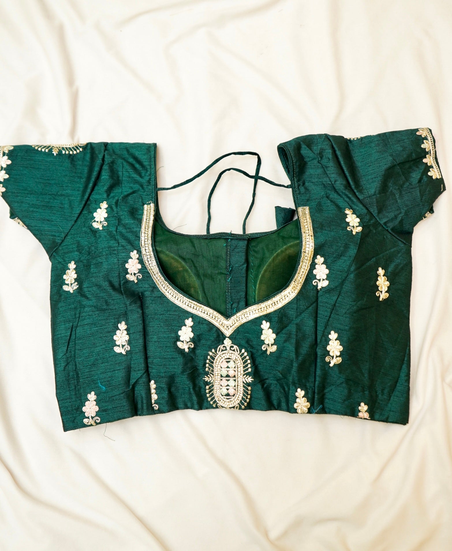 Olive Green Heavy Embroidered Work Designer Tissue Saree with Readymade Blouse