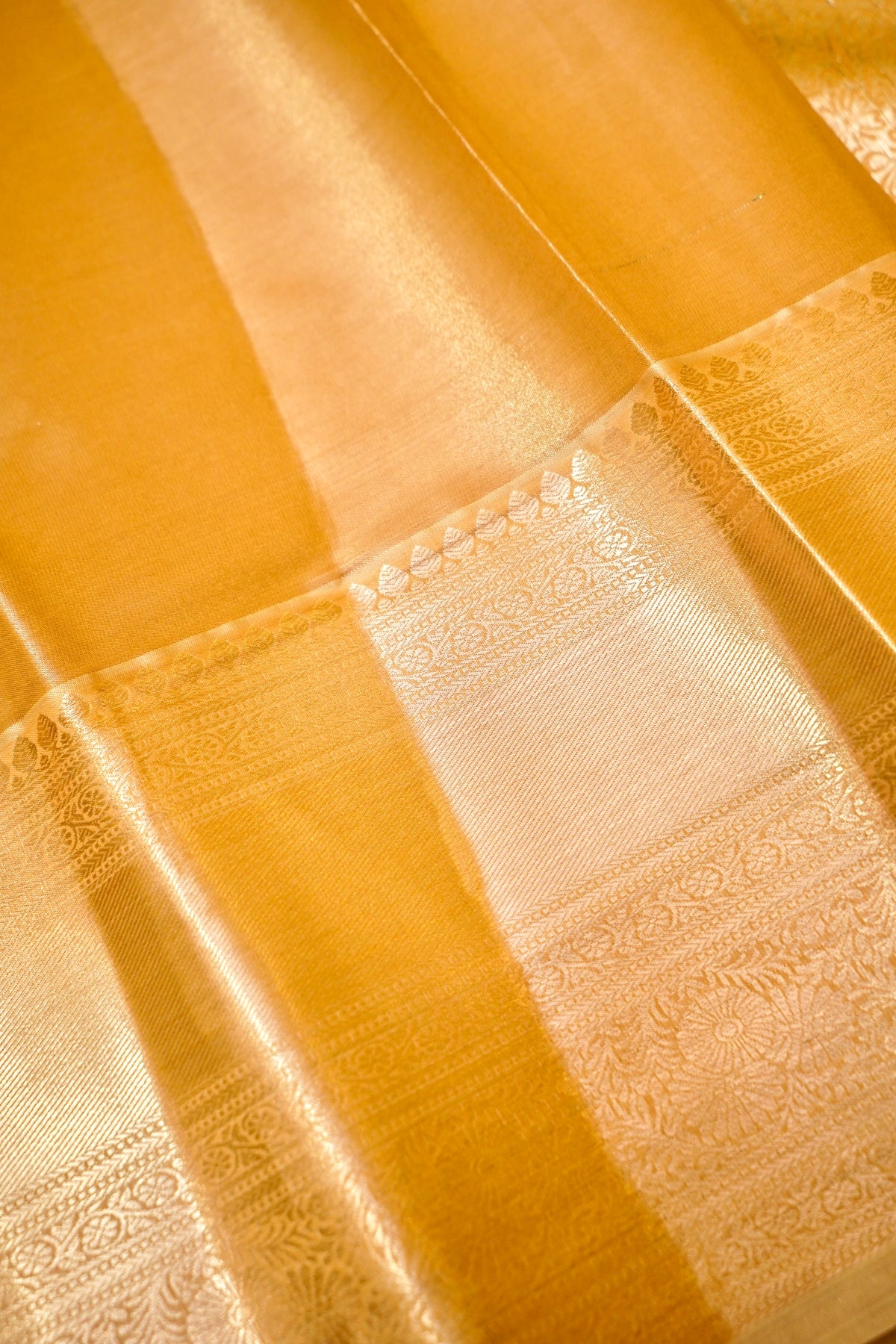 Maithili - Soft Gold Beige Kanjivaram Tissue Silk Saree