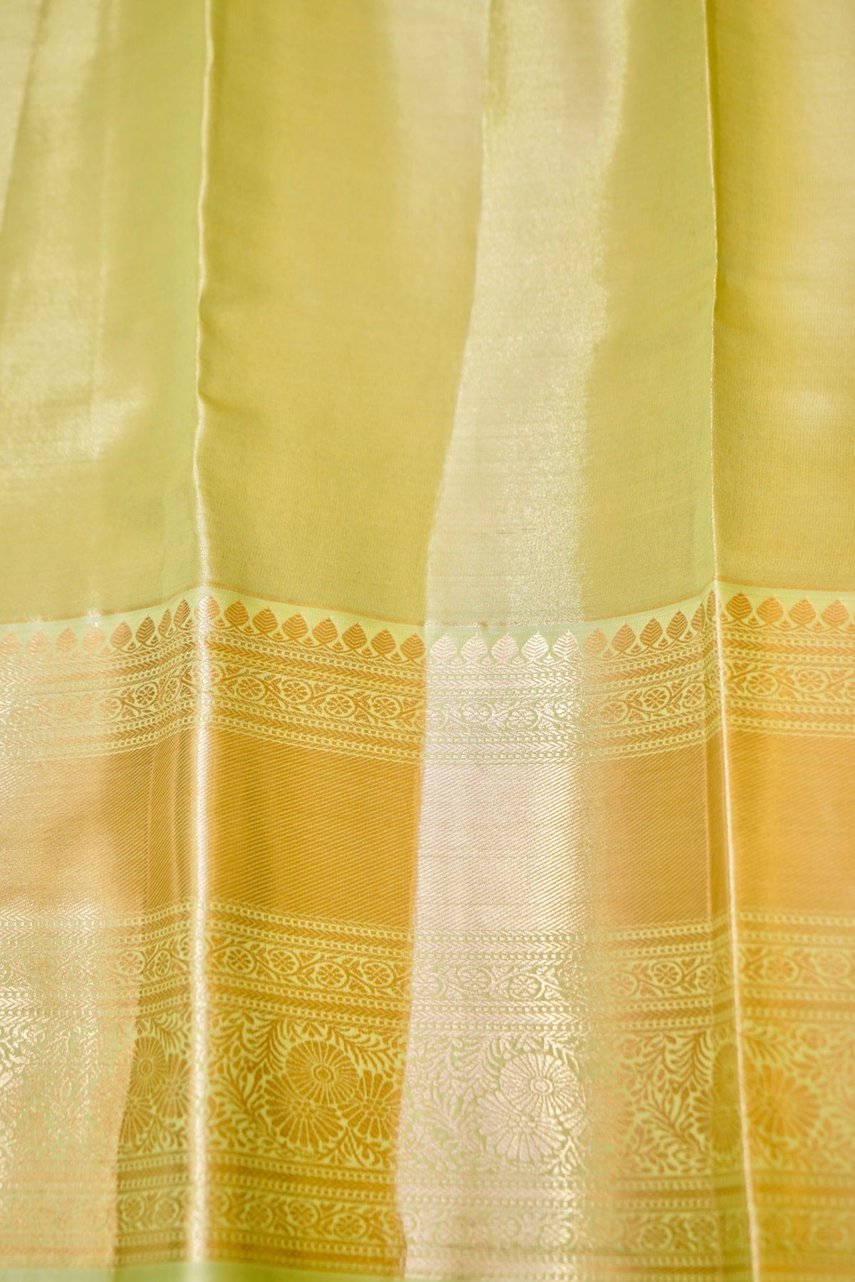 Maithili - Pastel Green Kanjivaram Tissue Silk Saree