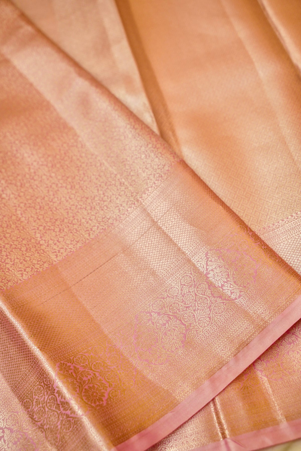 Maithili - Rose Pink Kanjivaram Tissue Silk Saree