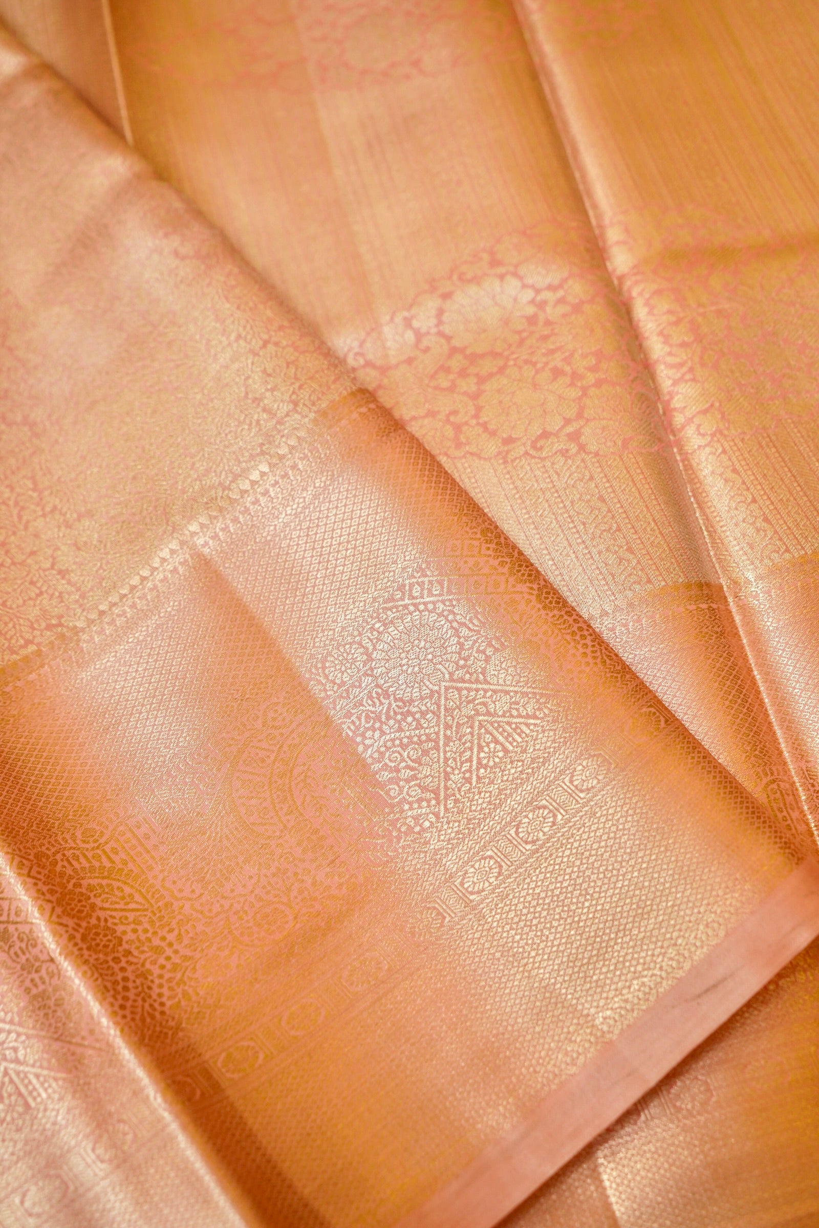 Maithili - Pastel Pink Kanjivaram Tissue Silk Saree