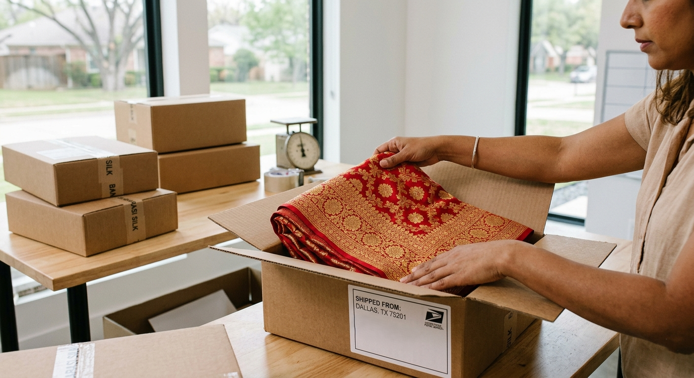 Where to Buy Authentic Banarasi Sarees in the USA — Shipped from Dallas, TX