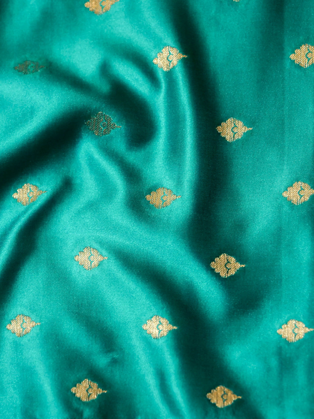 Wine Satin Mashru Silk Saree with Teal Zari Border