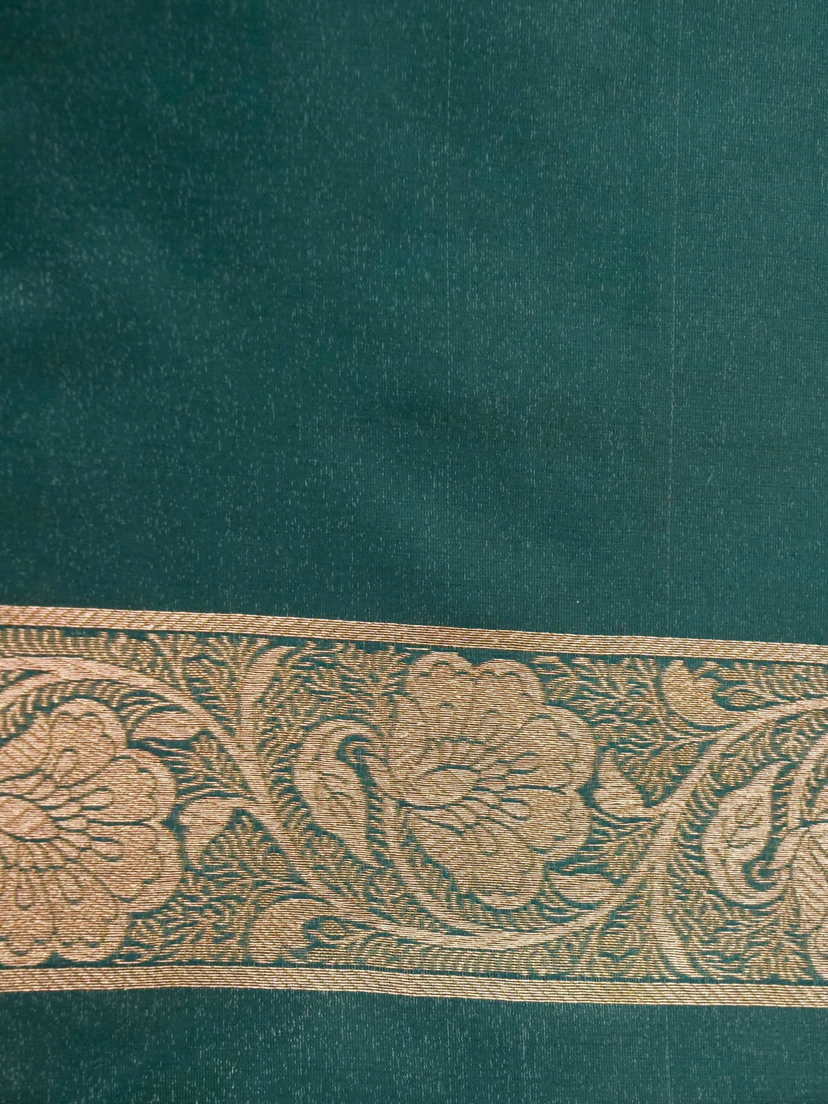 Rich Teal Blue Banarasi Silk Saree with Gold Zari Weaving