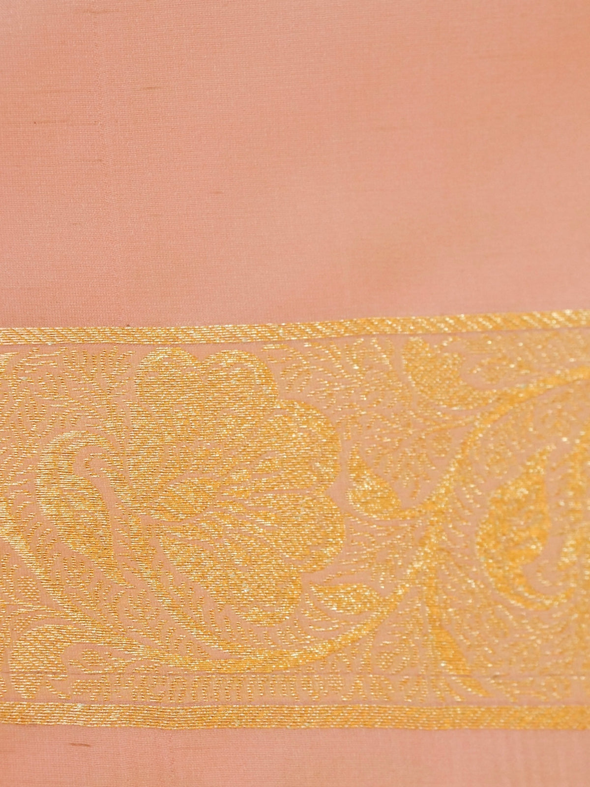 Rich Light Pink Banarasi Silk Saree with Gold Zari Weaving