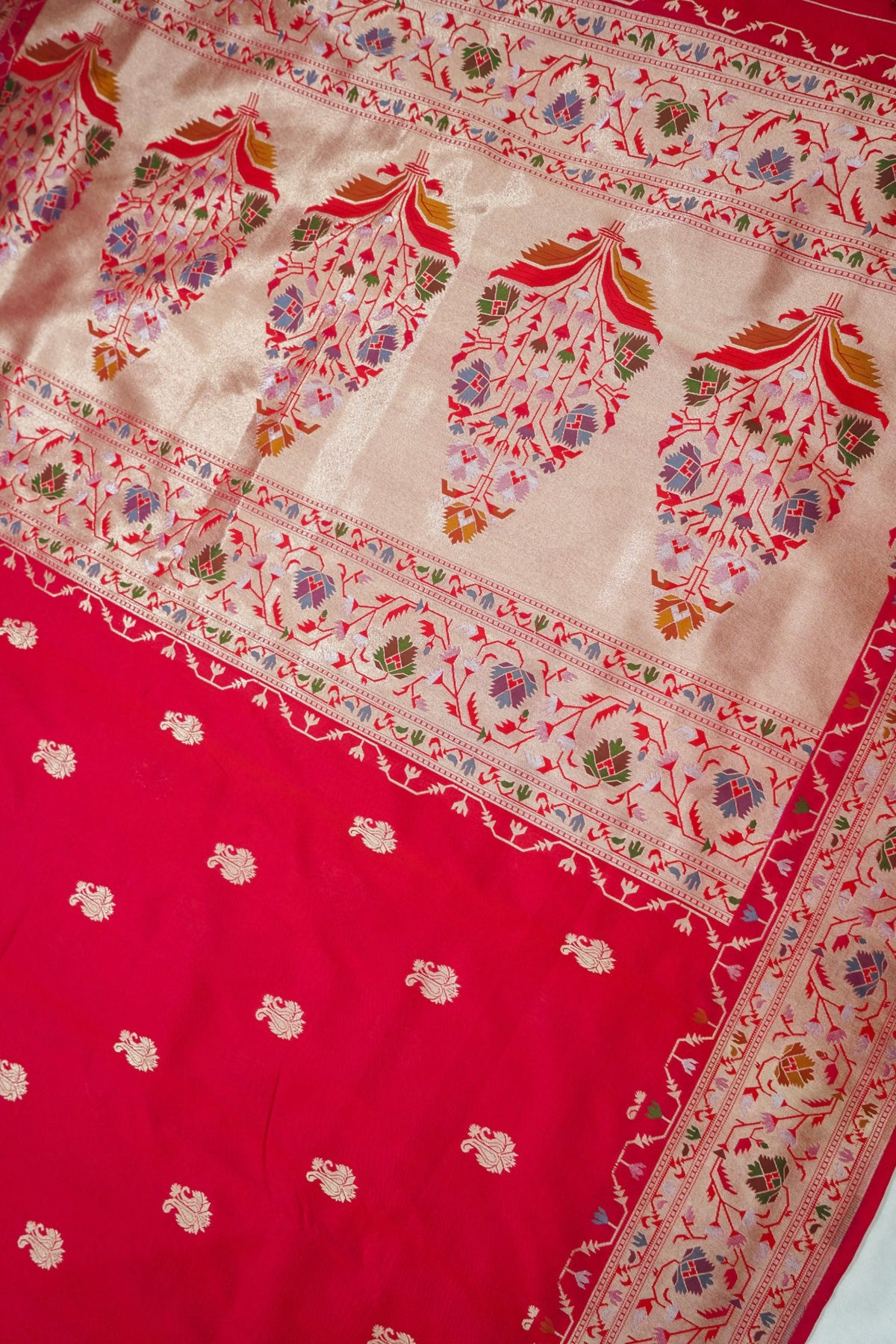 Peshavi - Rani Pink Paithani Silk Saree with Stitched Blouse