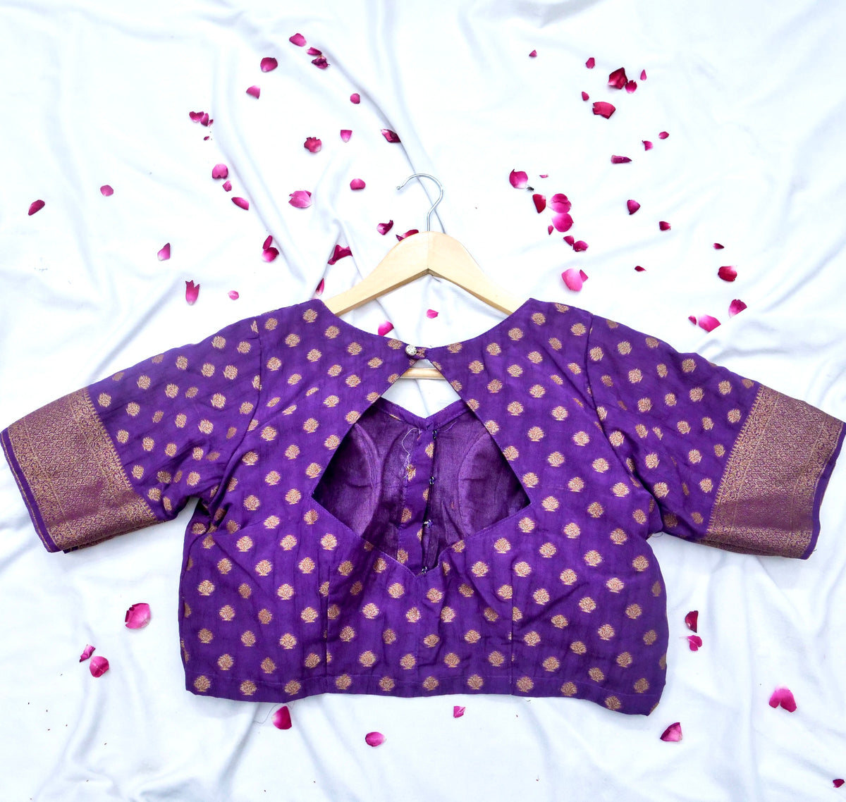 Regal Stripes Chinon Silk Saree with Stitched Blouse in Lavender