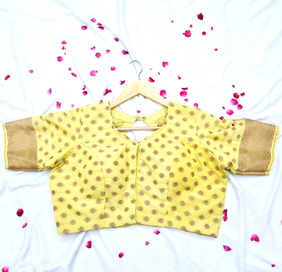 Regal Stripes Chinon Silk Saree with Stitched Blouse in Mustard Yellow