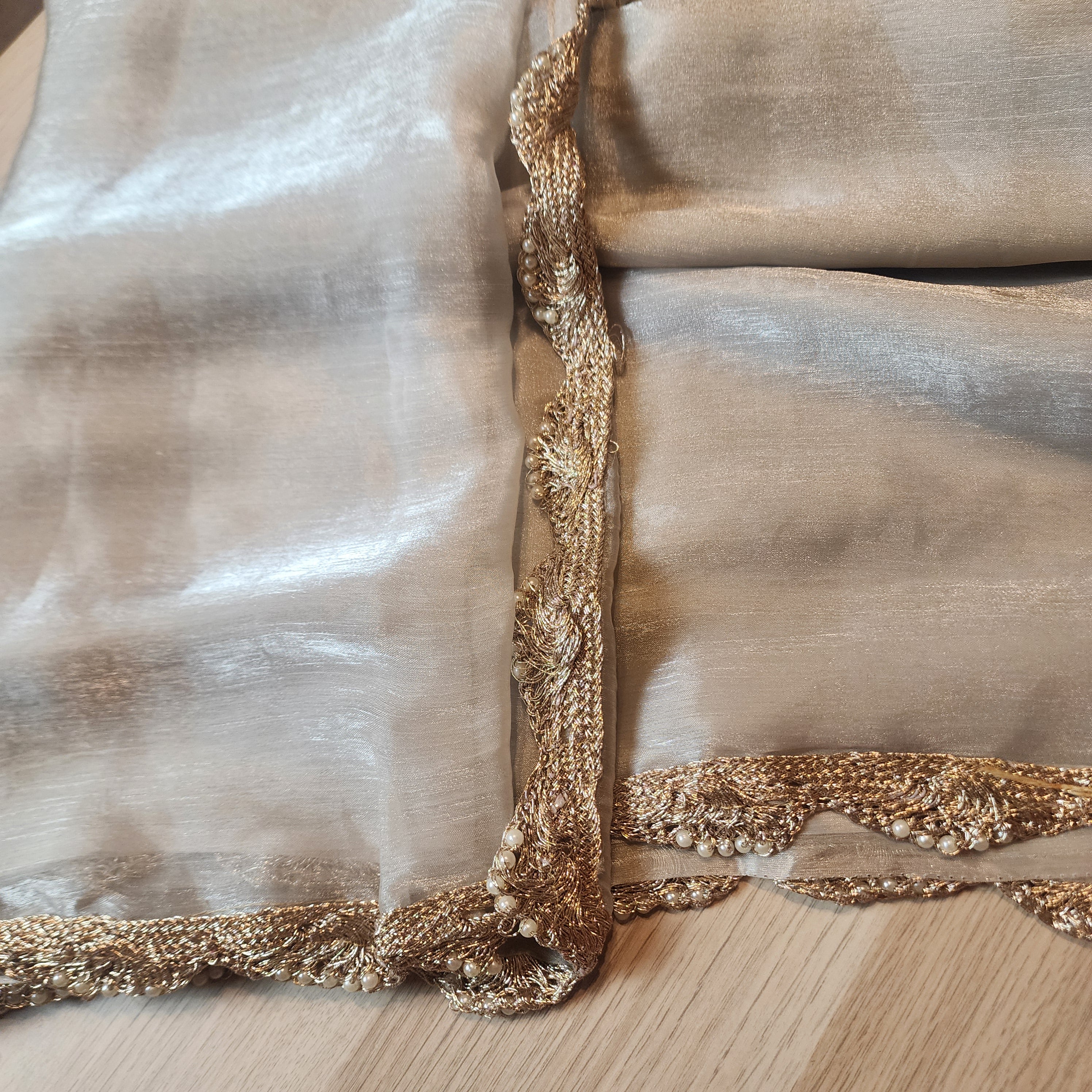 Ivory Designer Organza Saree