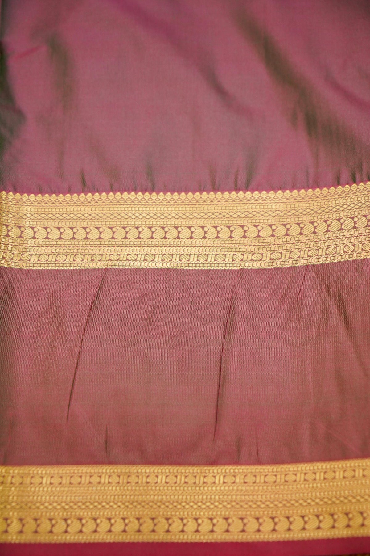 Devyani - Seafoam Mint Kanjivaram Silk Saree with Wine Korvai Border