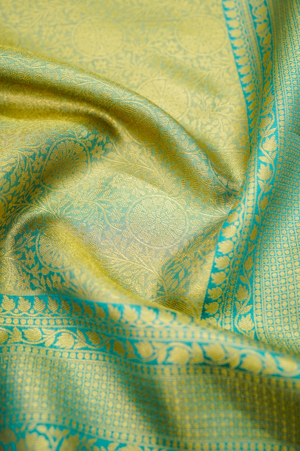 Sharvi - Turquoise and Mint Green Dharmavaram Silk Saree