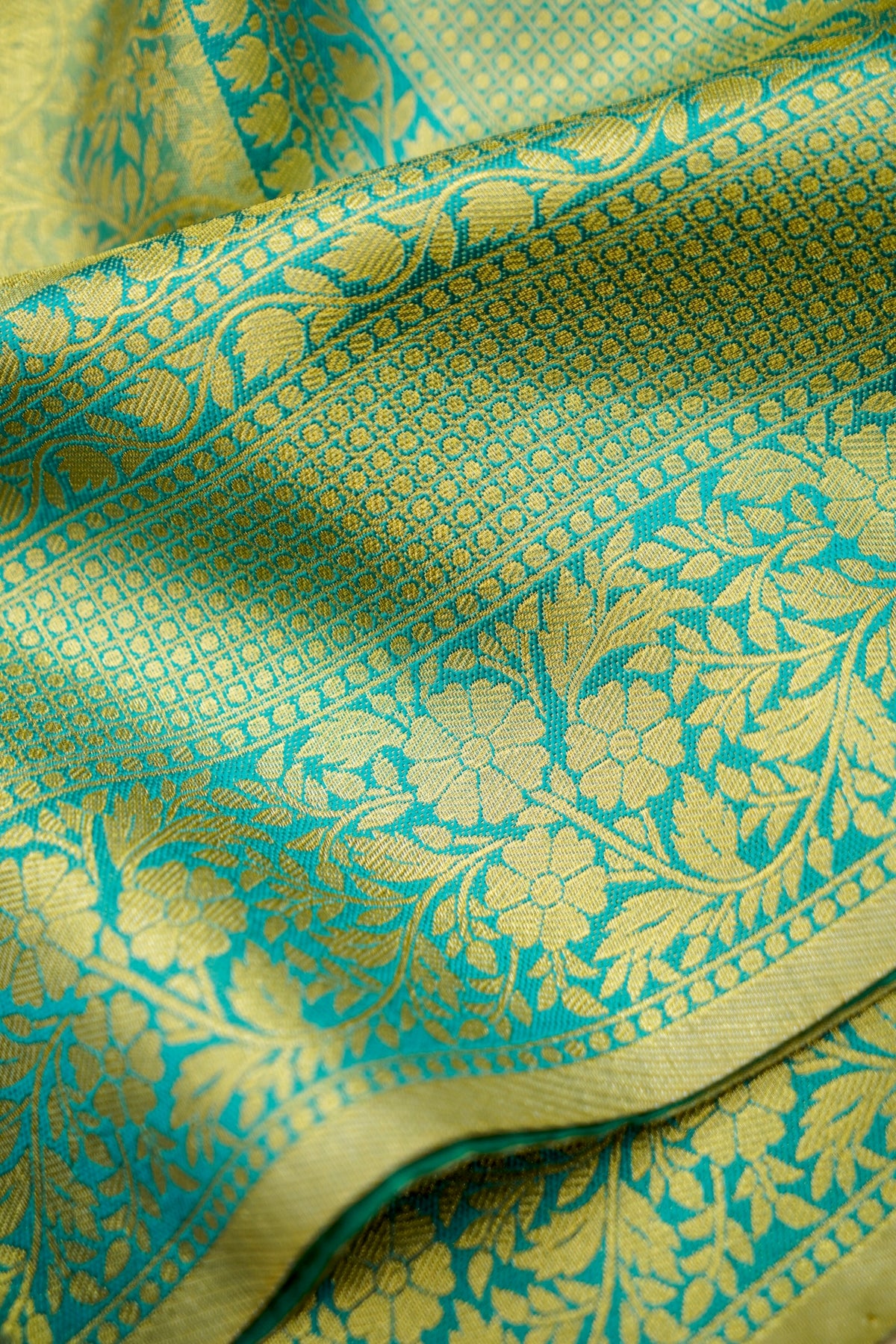 Sharvi - Turquoise and Mint Green Dharmavaram Silk Saree