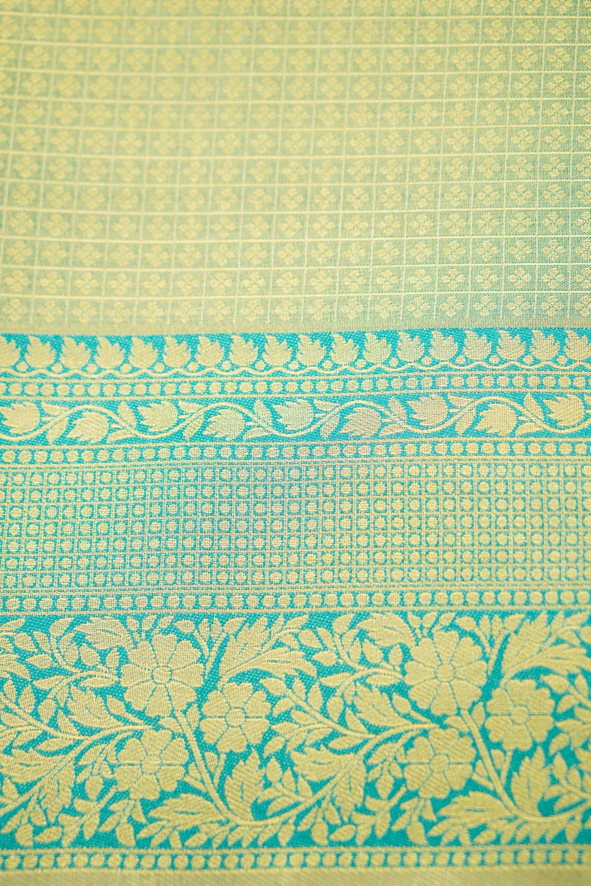 Sharvi - Turquoise and Mint Green Dharmavaram Silk Saree