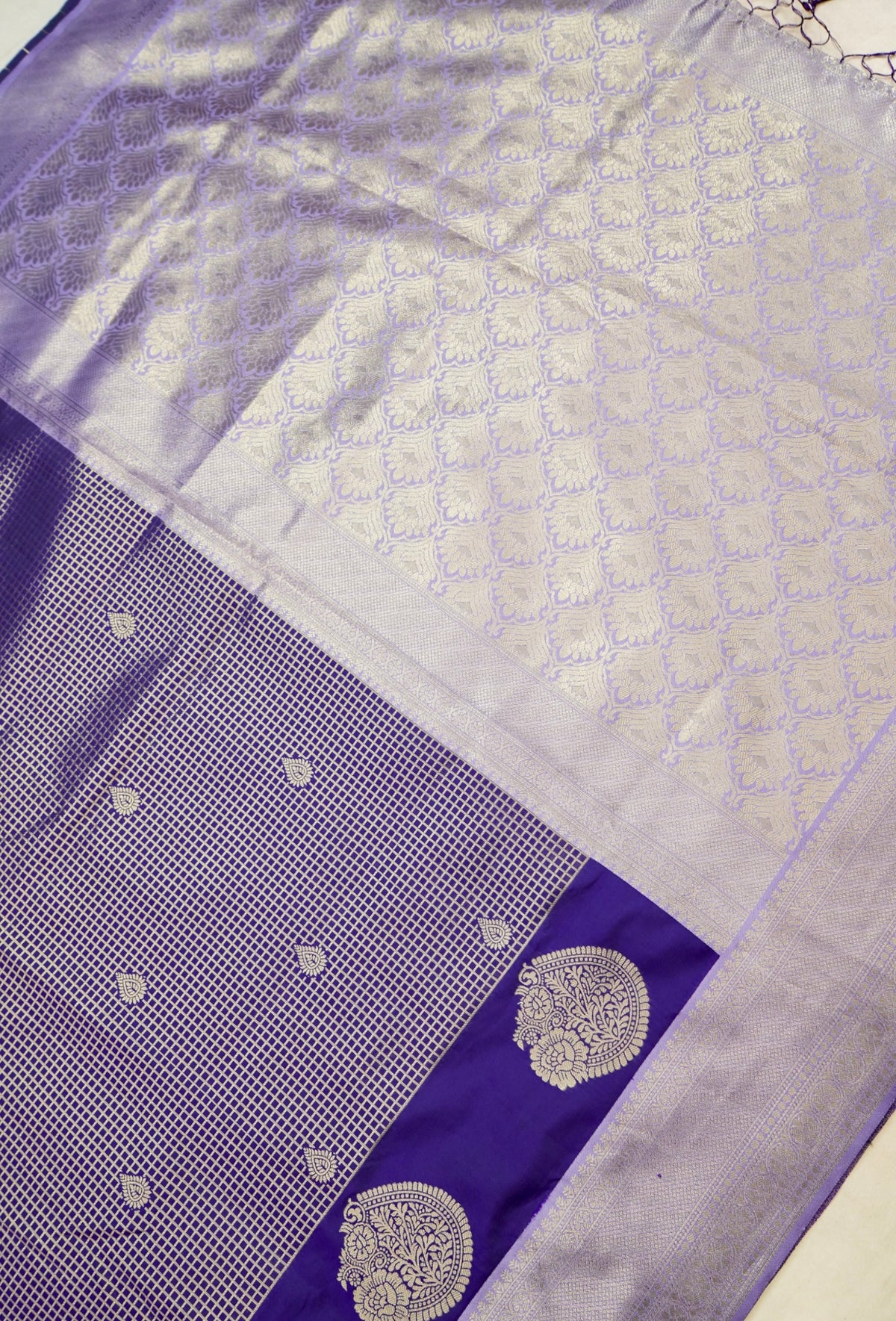 Sharvi - Royal Purple and Champagne Gold Dharmavaram Silk Saree