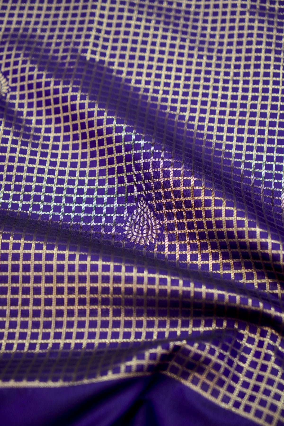 Sharvi - Royal Purple and Champagne Gold Dharmavaram Silk Saree