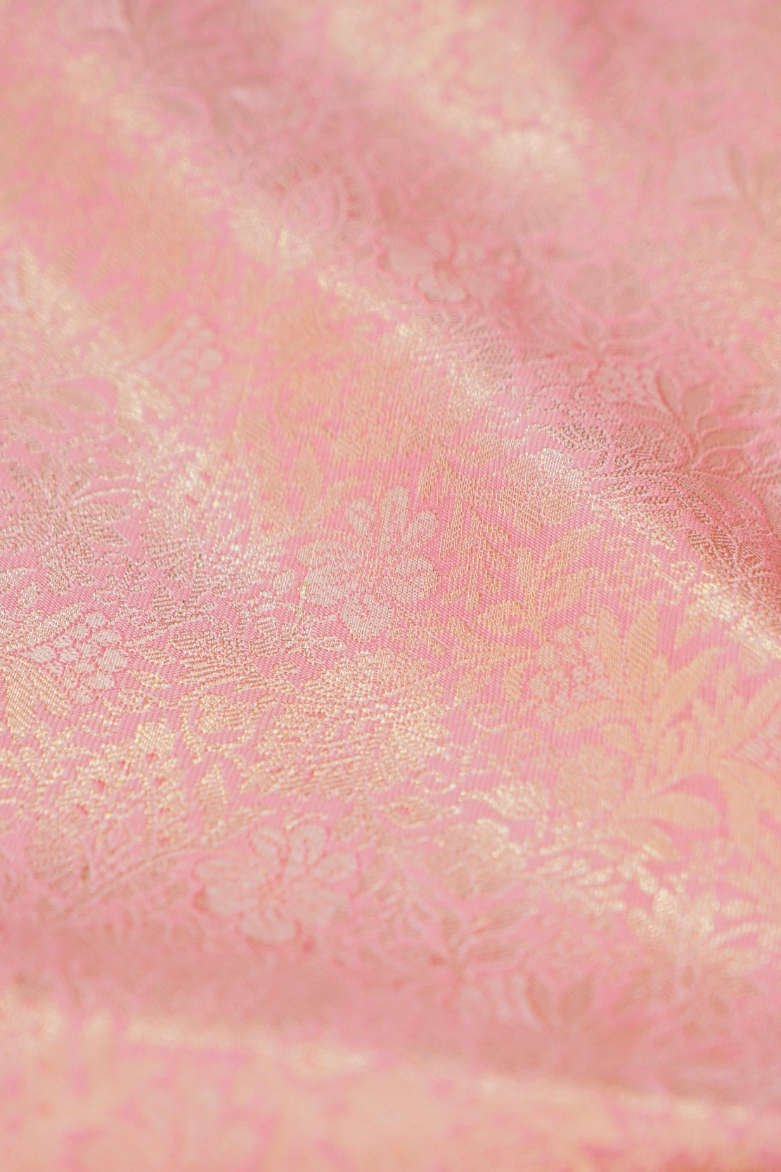 Devyani - Baby Pink Kanchi Pattu Silk Saree with Peach Border