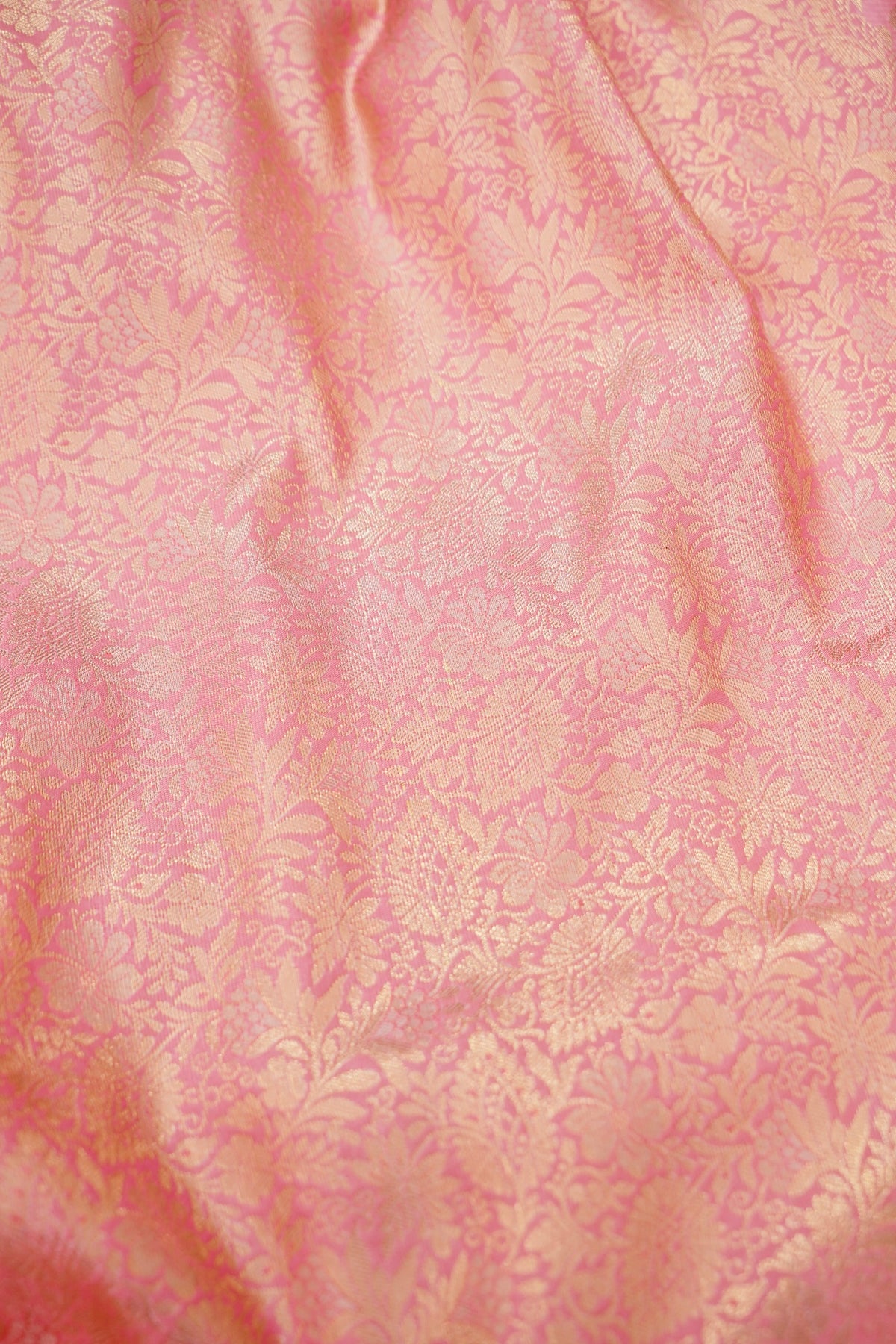 Devyani - Baby Pink Kanchi Pattu Silk Saree with Peach Border