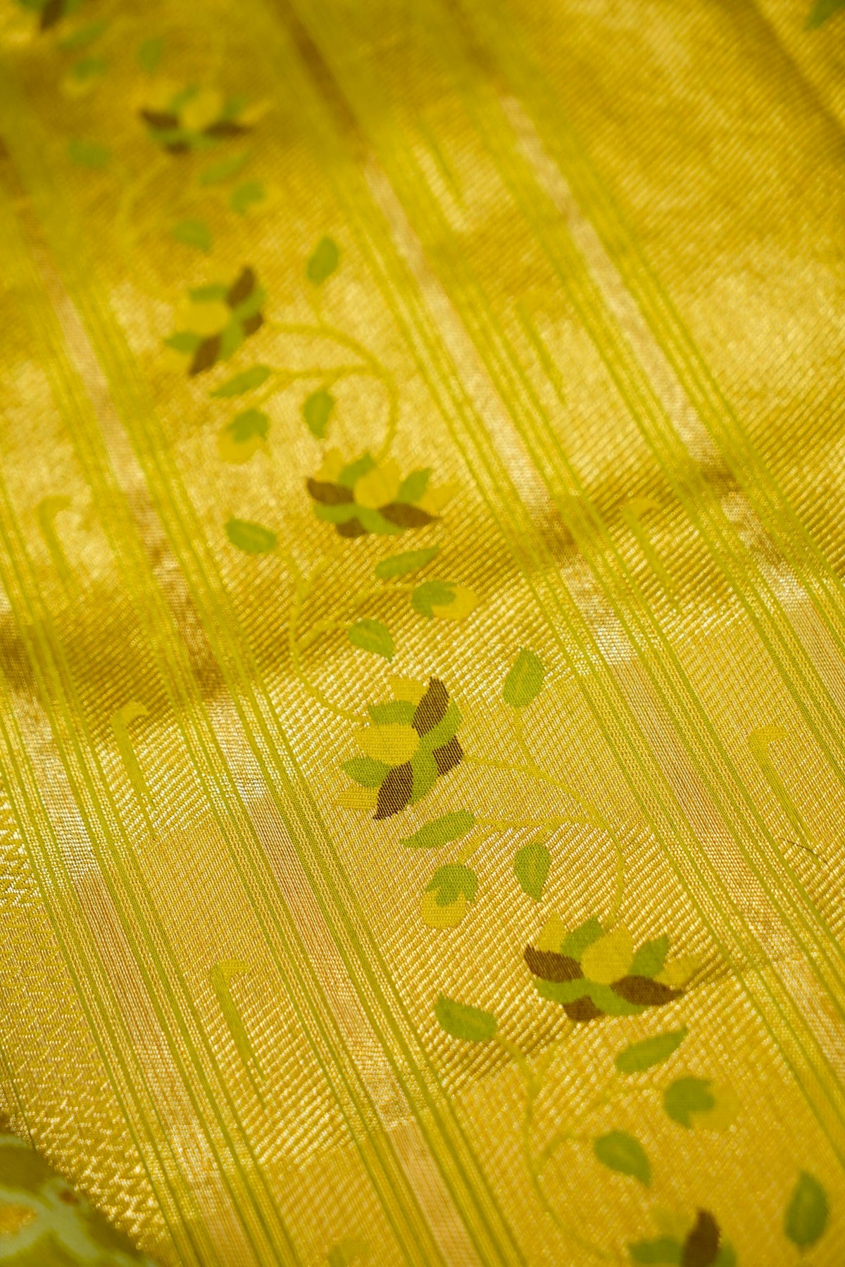 Purple Dupion Silk Patola Saree with Contrast Lime Border