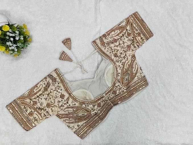 Women's Readymade Bridal Blouse (Cream)