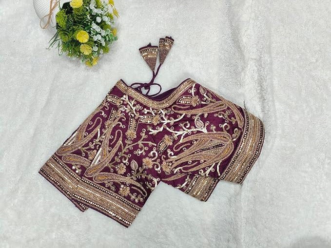 Women's Readymade Bridal Blouse (Wine)