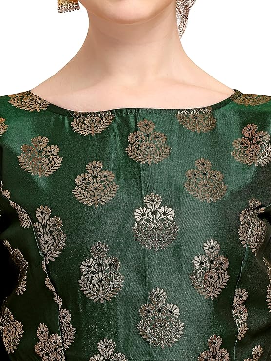 Womens Jacquard Boat Neck Blouse Emerald Green