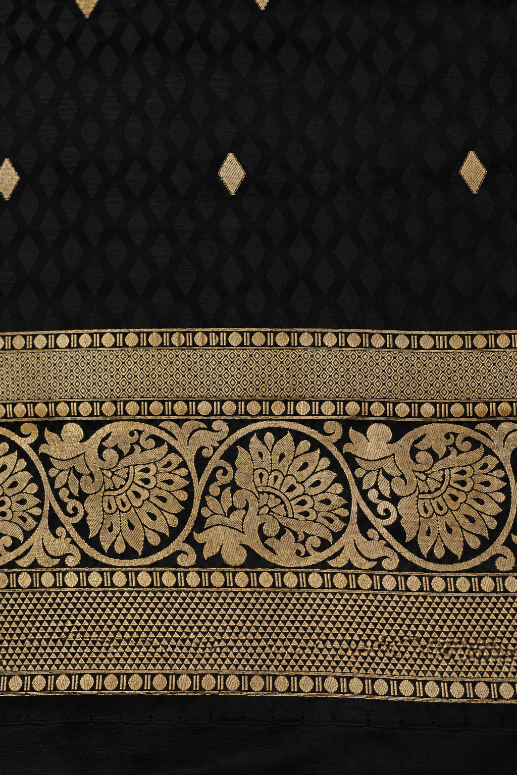 Classic Vermilion Orange Satin Mashru Silk Saree with Black Border