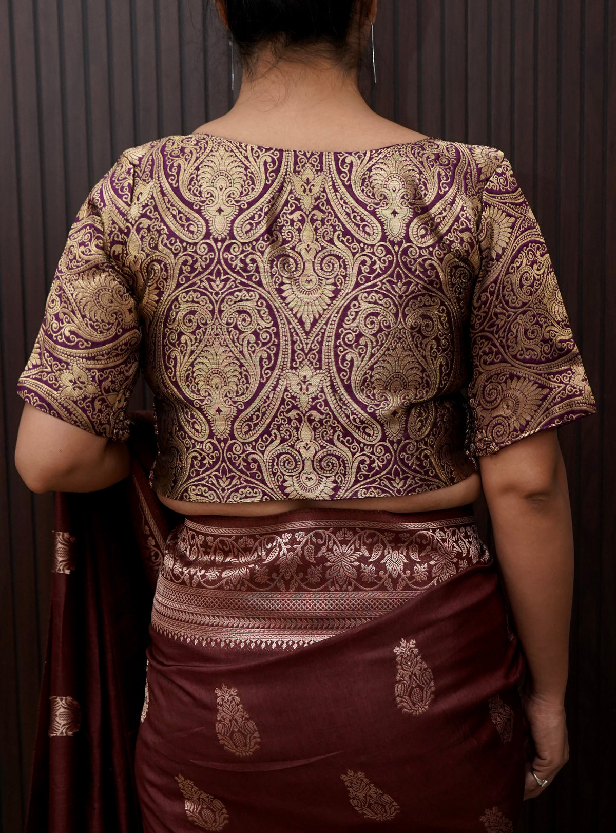 Deep Purple Kairi Motif Stretchable Blouse