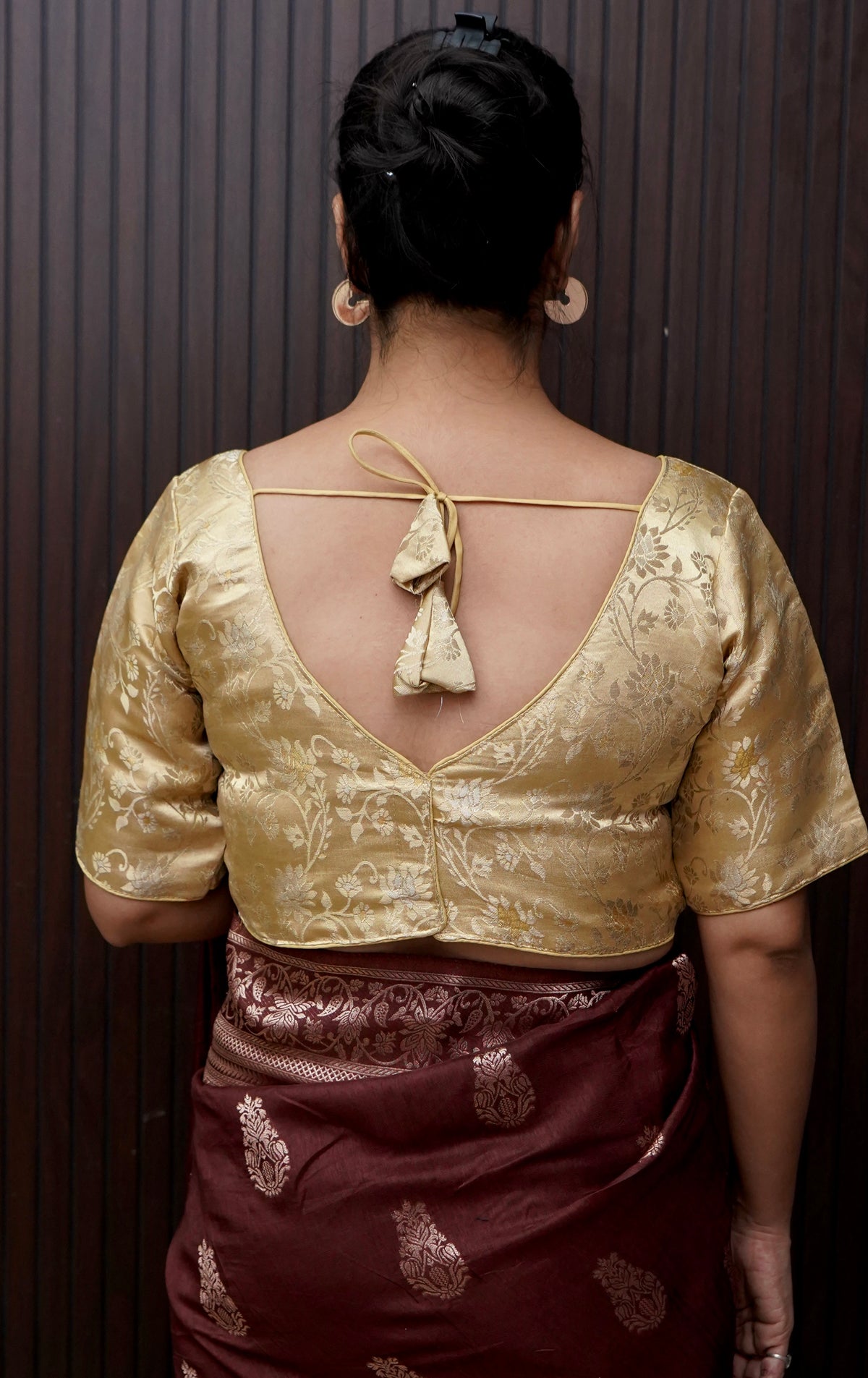 Brocade Floral Vine Blouse - Cream