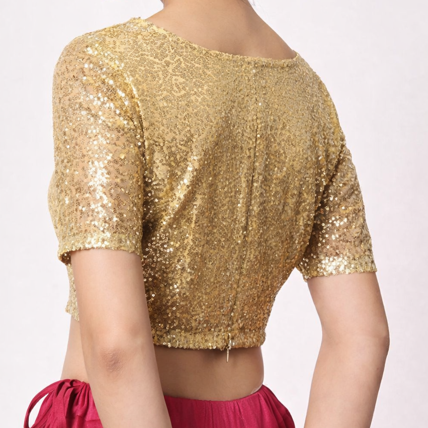 Readymade Round Neck Sequin Work Blouse