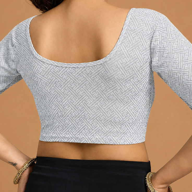 Readymade Stretchable Silver Choli Blouse