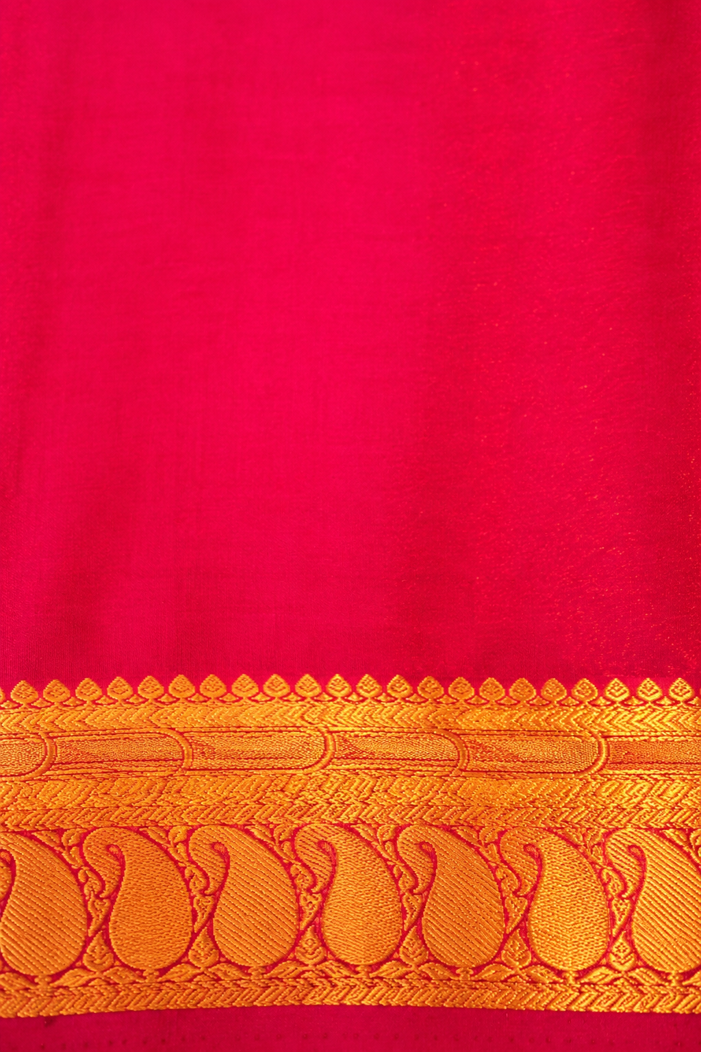 Maithili - Black Mysore Crepe Silk Saree with Magenta Border