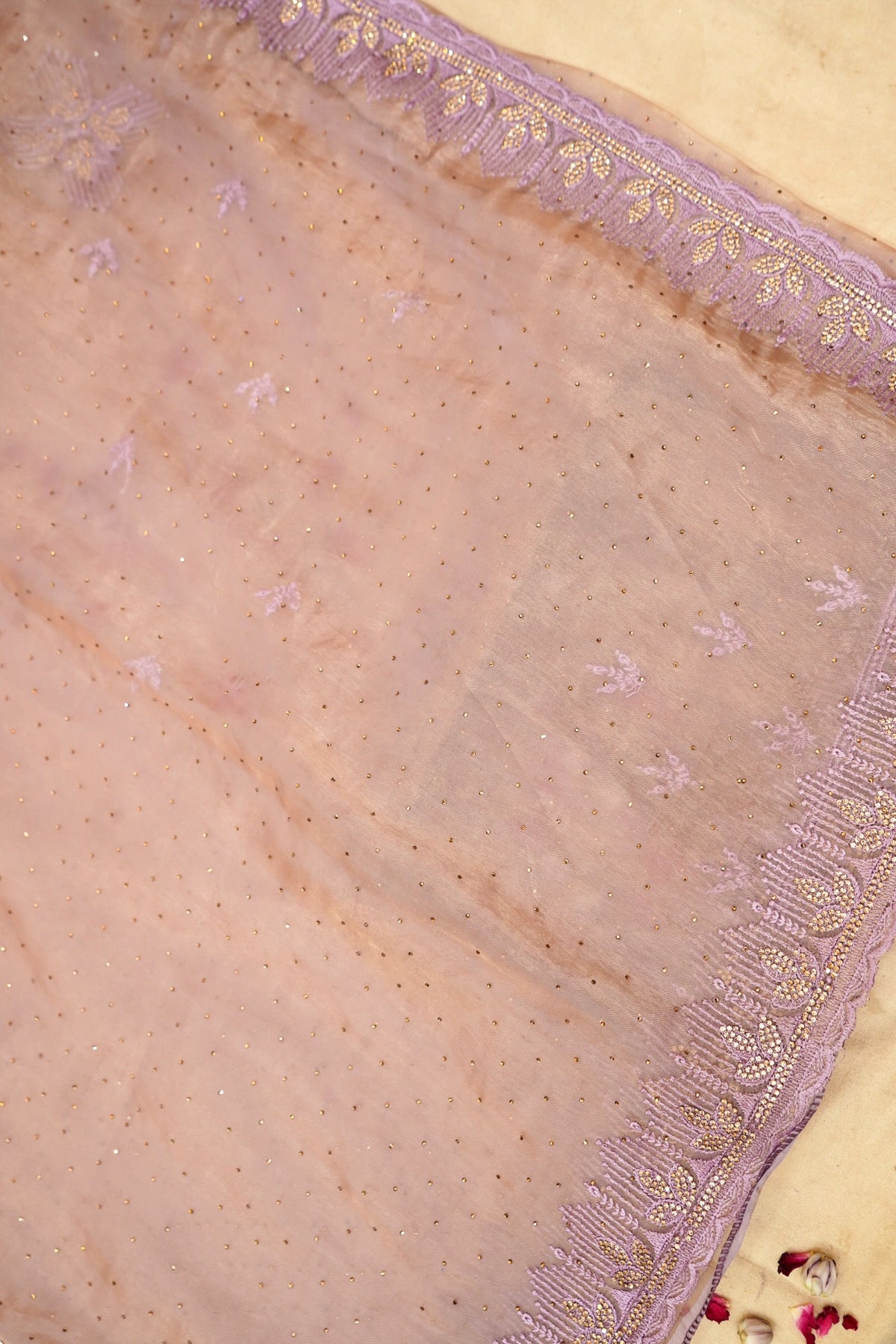 Blush Mauve Lotus Bloom Designer Saree