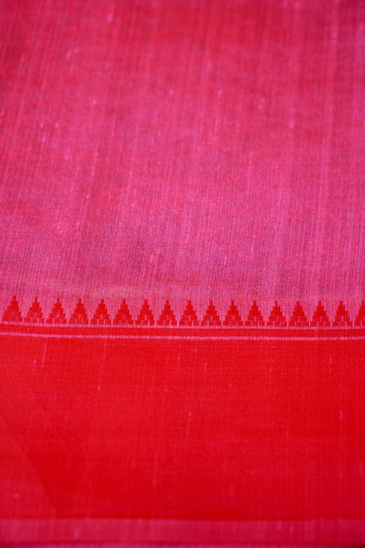 Rani Pink Banarasi Cotton Saree with Floral Cutwork Pallu
